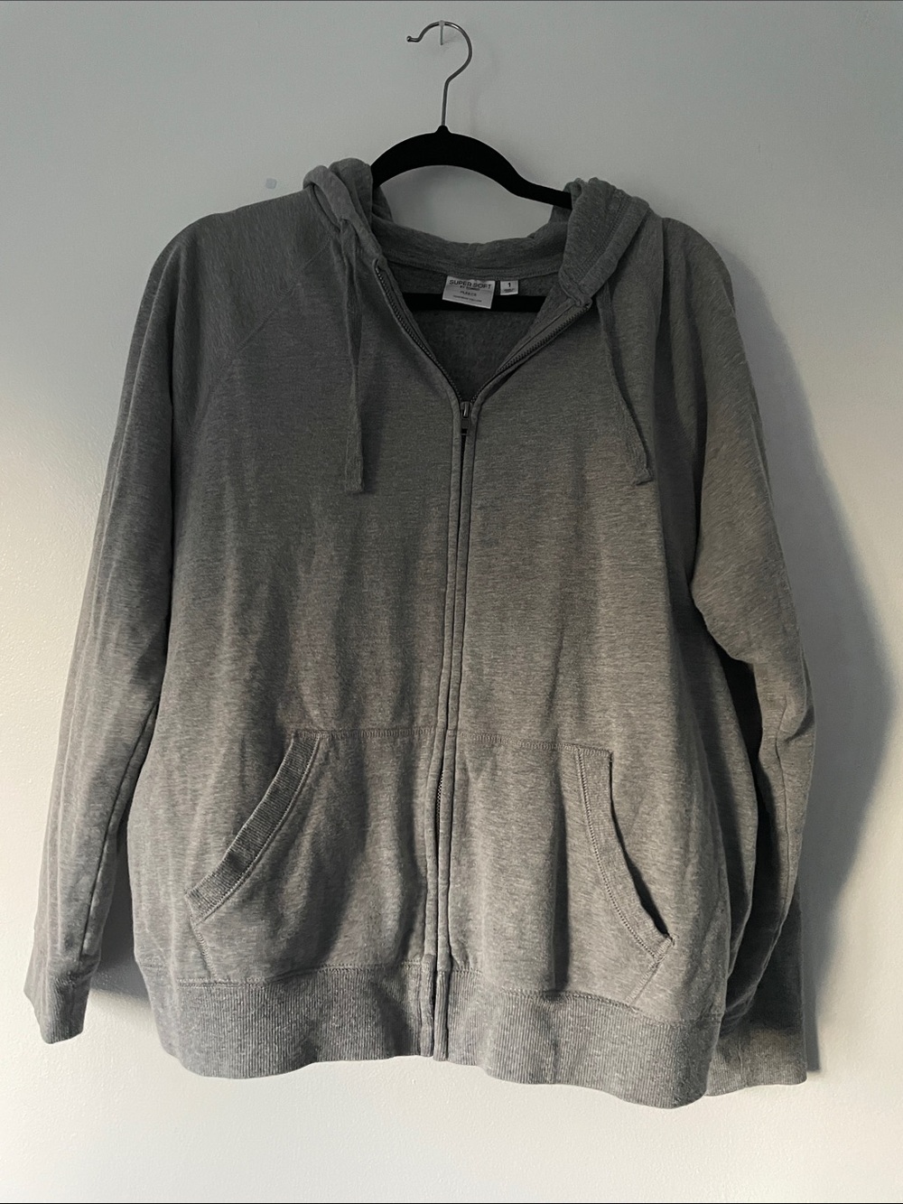 NWOT Torrid Heather Gray Fleece Full-Zip Hoodie Sweater Size 1